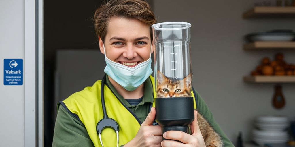 Helsearbeider med vaksineflaske og pasient