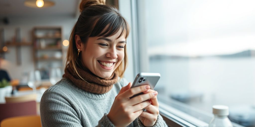 Person fornyer resept via smarttelefon