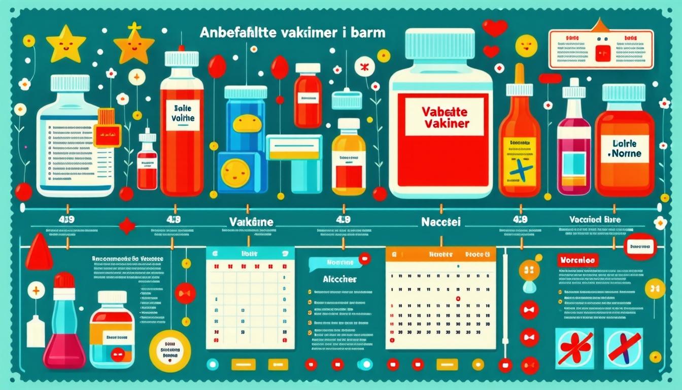 Anbefalte vaksiner for barn i Norge